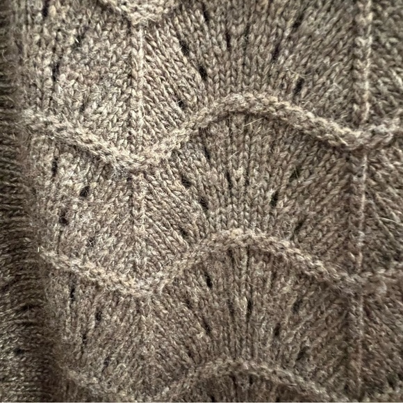 Tweeds Cardigan Brown Angora Rabbit Hair Wool Blend 3/4 sleeve, size L - Picture 5 of 5